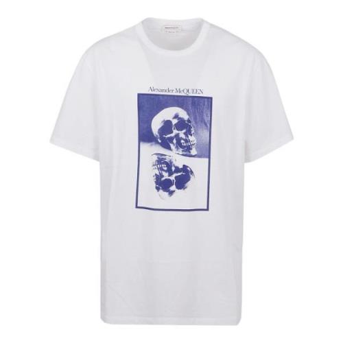 Wit Blauw T-Shirt voor Heren Alexander McQueen , White , Heren