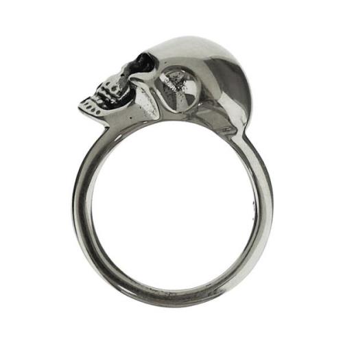 Side Skull Ring - Stoer en stijlvol Alexander McQueen , Gray , Dames