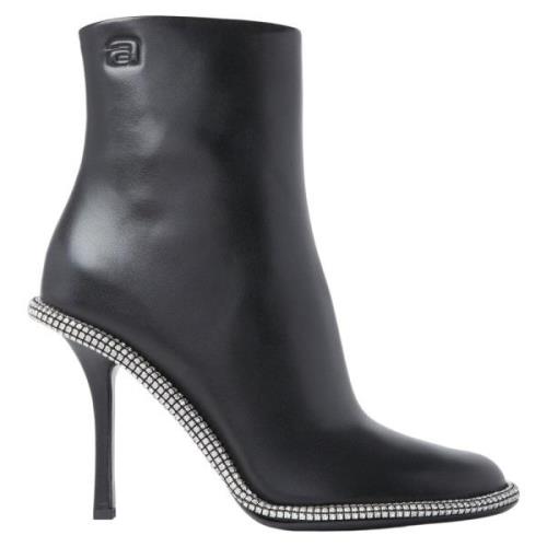 Leren Enkellaarzen Alexander Wang , Black , Dames