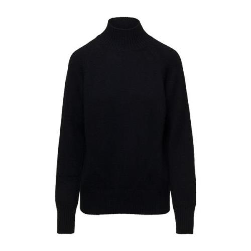 Zwarte Mockneck Sweater Allude , Black , Dames