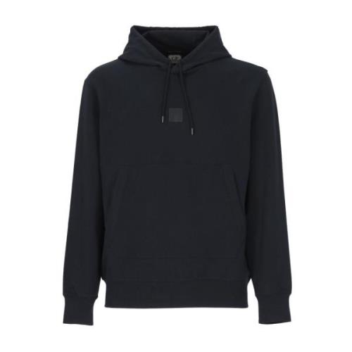 Blauwe Katoenen Hoodie met Trekkoorden en Kangoeroezak C.p. Company , ...