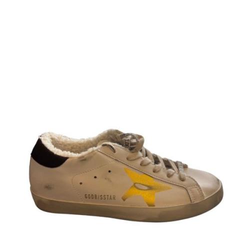 Super Star Shearling Gevoerde Sneakers Golden Goose , White , Heren