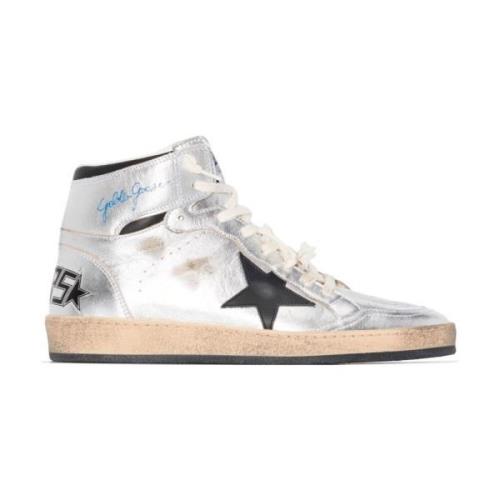 Gelamineerde Leren Ster Sneakers Golden Goose , Gray , Dames