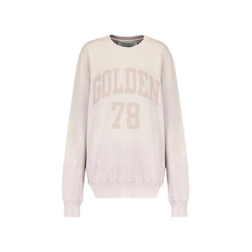 Lichtroze Sweatshirt met Dubbele Ster Golden Goose , Pink , Dames