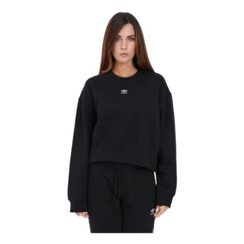 Zwarte Oversized Sweater met Geborduurd Logo Adidas Originals , Black ...