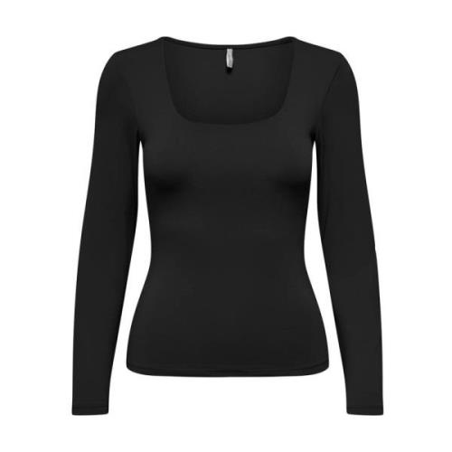 Only Top lange mouw Only , Black , Dames