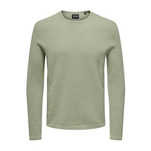 Round-neck Knitwear Only & Sons , Green , Heren