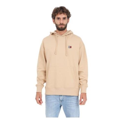 Heren Zandkleurige Hoodie Tommy Jeans , Beige , Heren