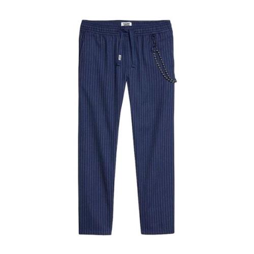 Slim-Fit Blauwe Pinstripe Broek Tommy Jeans , Blue , Heren