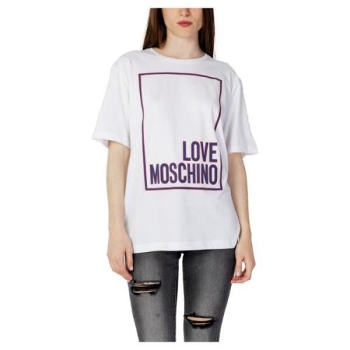 Logo Box T-shirt voor vrouwen Love Moschino , White , Dames