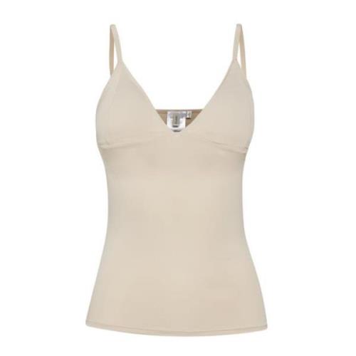 Stijlvolle Mouwloze Cami Top Gestuz , Beige , Dames