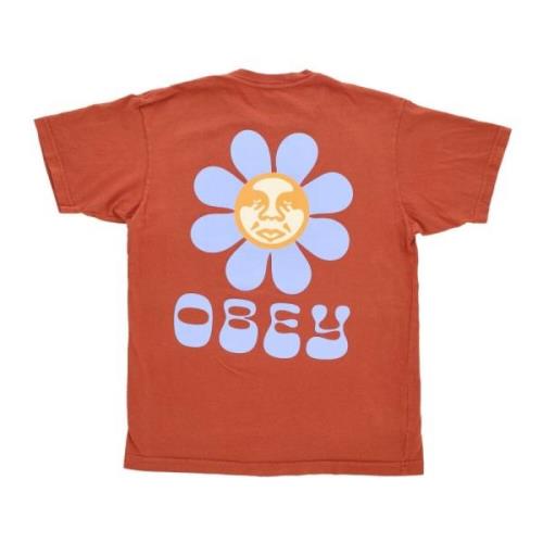 T-Shirts Obey , Orange , Heren