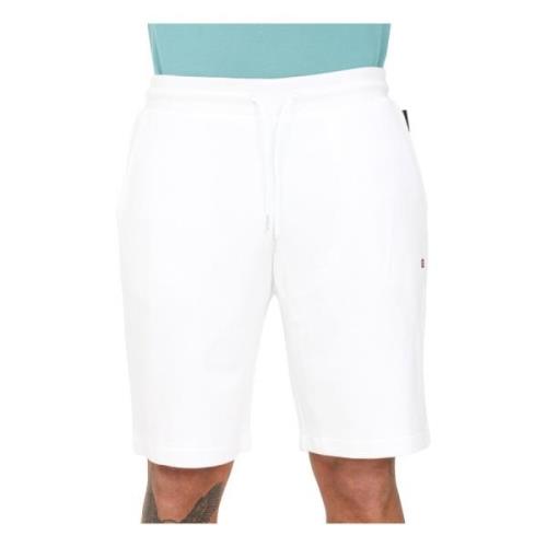 Casual Shorts met Geborduurd Logo Napapijri , White , Heren