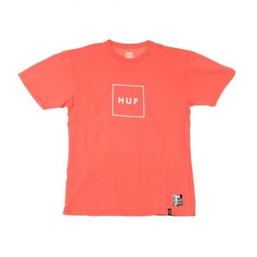 Essentials Box Logo T-Shirt HUF , Orange , Heren