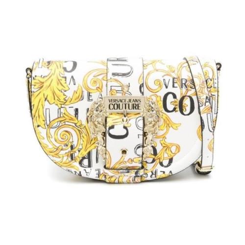 Logo Couture Print Crossbody Tas Versace Jeans Couture , White , Dames