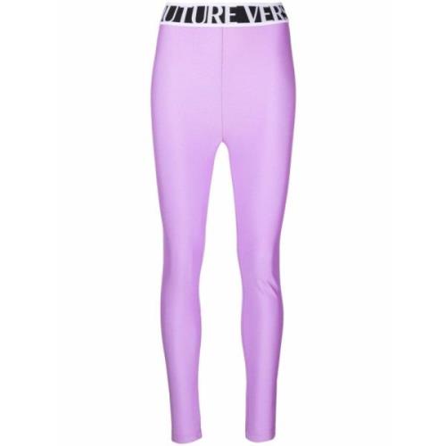Leggings met elastische tailleband Versace Jeans Couture , Purple , Da...
