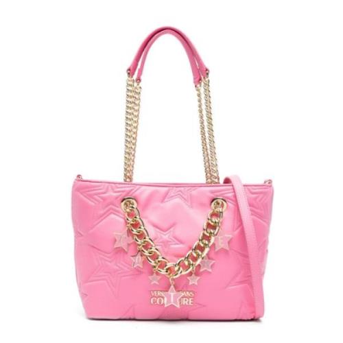 Roze Gewatteerde Schoudertas met Ster Logo Versace Jeans Couture , Pin...