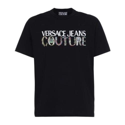 Organisch Katoen Merklogo T-Shirt Versace Jeans Couture , Black , Here...