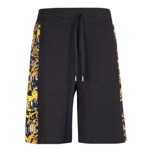 Zwarte Bermuda Shorts met Barokprint Versace Jeans Couture , Black , H...