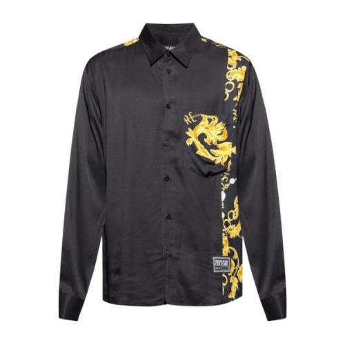 Shirt met Chain Couture patroon Versace Jeans Couture , Black , Heren