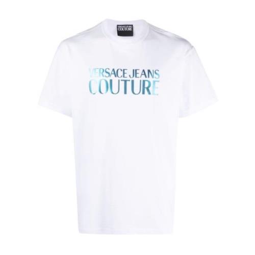 Wit Katoenen T-Shirt voor Heren - Aw23 Versace Jeans Couture , White ,...