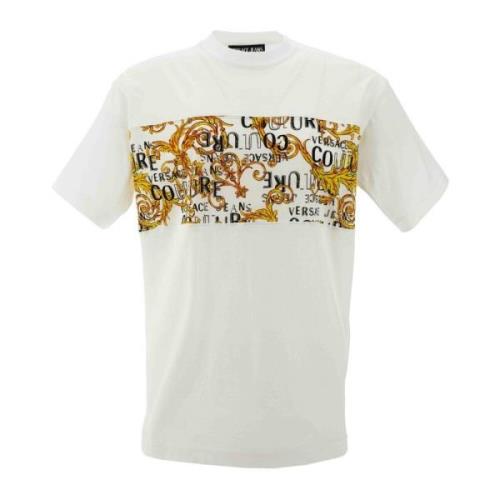 Iconisch Logo Heren T-Shirt Versace Jeans Couture , White , Heren