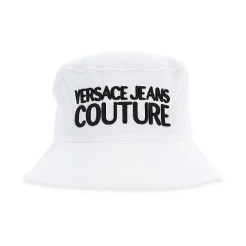 Witte Katoenen Herenhoed met Versace Jeans Couture Logo - L Versace Je...