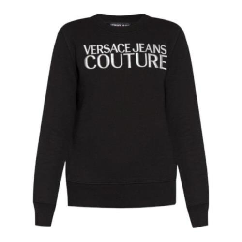 Zwarte Sweatshirt met Geborduurd Logo - M Versace Jeans Couture , Blac...