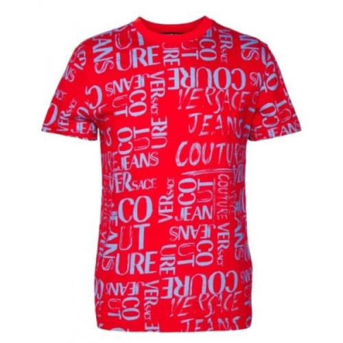 Rood Logo Print T-shirt voor Heren - XL Versace Jeans Couture , Red , ...