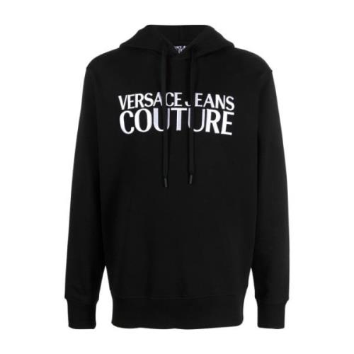 Zwarte Heren Hoodie, Stijlvol en Comfortabel Versace Jeans Couture , B...