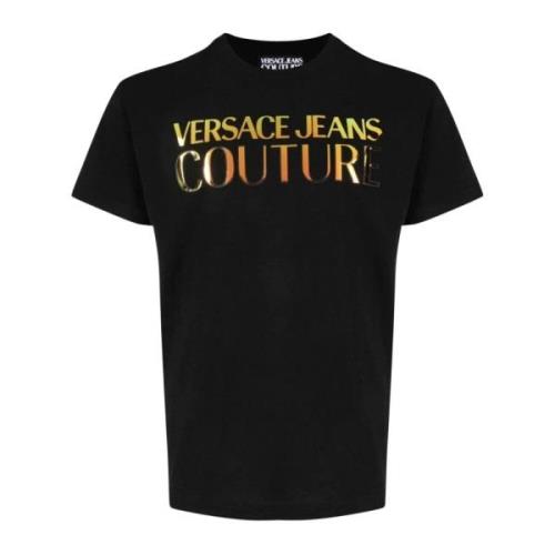 Zwarte T-shirts Versace Jeans Couture , Black , Heren
