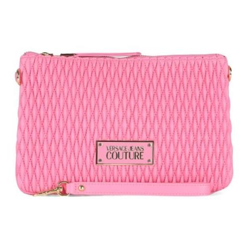 Gewatteerde Logo Clutch Versace Jeans Couture , Pink , Dames