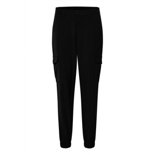 Tapered Trousers Kaffe , Black , Dames