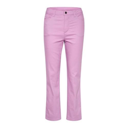 Straight Trousers Kaffe , Pink , Dames