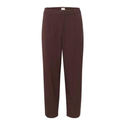 Hoge taille cropped broek met riemlussen en zakken Kaffe , Brown , Dam...