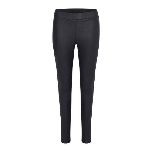 Slim-Fit Coated Jeggings Broek Kaffe , Black , Dames