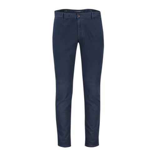 Donkerblauwe Katoenen Chino Broek Alberto , Blue , Heren