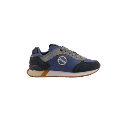 Blauwe Platte Sneakers met Iconisch Logo Colmar , Blue , Heren