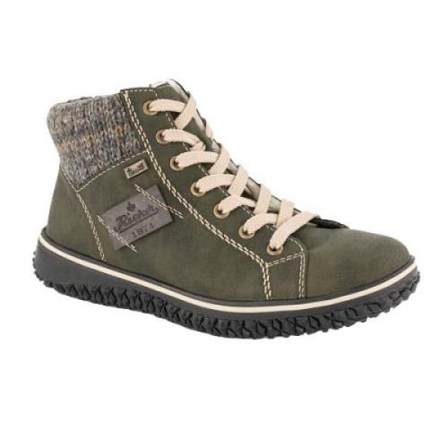 Groene geïsoleerde sneakers voor vrouwen Rieker , Green , Dames