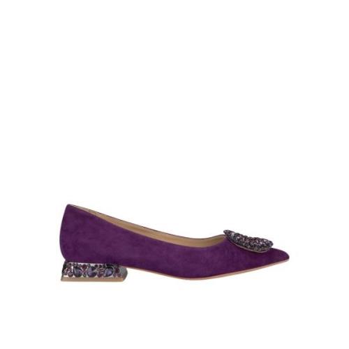 Ballerina Flat met Cirkelvormige Neusversiering Alma EN Pena , Purple ...