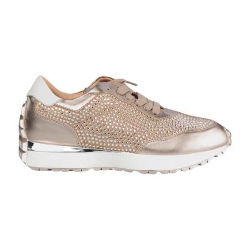 Metallic sneakers met strass Alma EN Pena , Brown , Dames