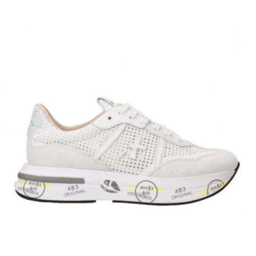 Parel Glitter Sneakers Retro Stijl Premiata , White , Heren