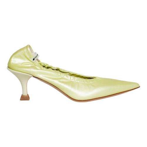 Frida Lime Parelmoer Leren Pumps - Maat 36 Premiata , Yellow , Dames