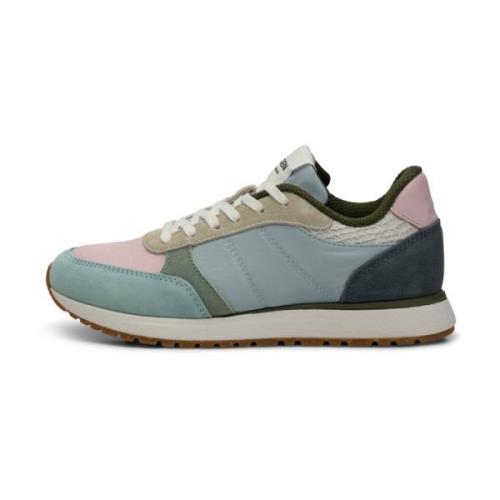 Ronja Color-Blocked Leren en Textiele Sneakers Woden , Blue , Dames