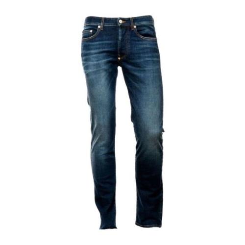 Sandblasted Slim-Fit Jeans voor Heren Blauer , Blue , Heren