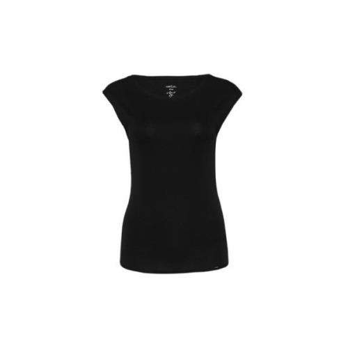 Elegante Zwarte Katoenen T-Shirt Marc Cain , Black , Dames
