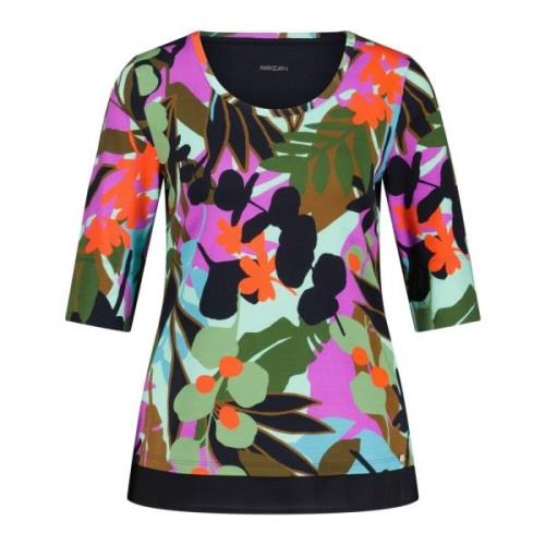 Jersey Shirt met natuurlijk patroon Marc Cain , Multicolor , Dames