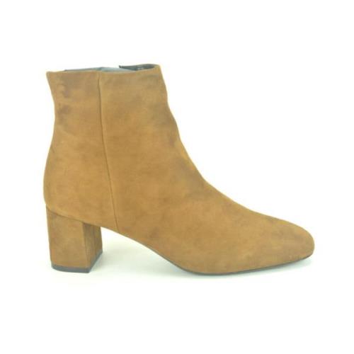 Cognac Suède Bootie DH. 5cm Carmens , Brown , Dames