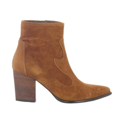 Elegante Cognac Enkellaarzen 2451 Zinda , Brown , Dames