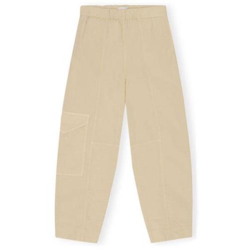 Stijlvolle Wijde Cargo Broek Ganni , Beige , Dames